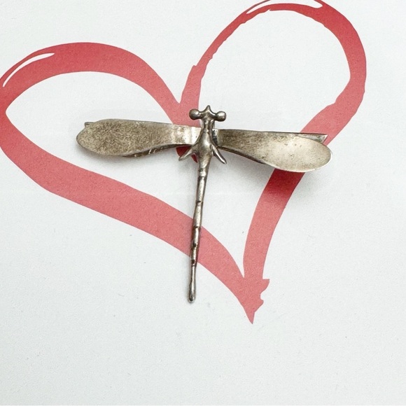 Vintage Jewelry - Vintage Mexico Sterling Silver 925 Dragonfly Brooch Pin Figural Fine Jewelry